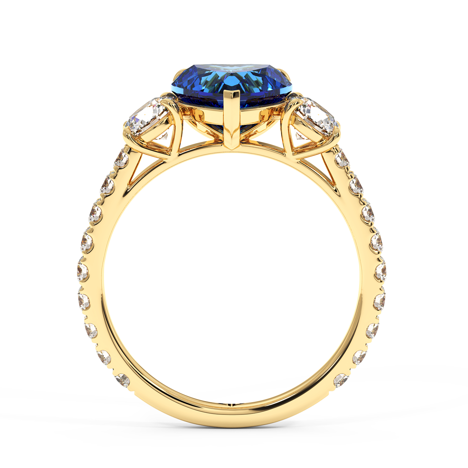 18K Yellow Gold Blossom Engagement Ring