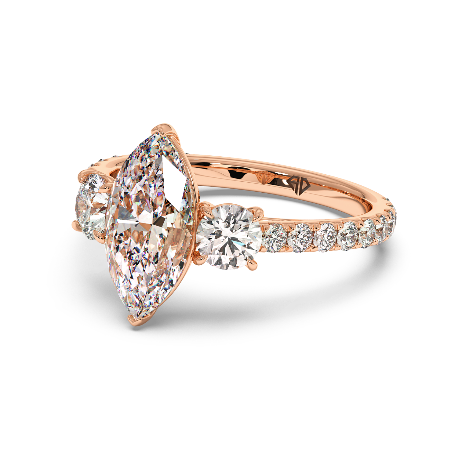 18K Rose Gold Blossom Engagement Ring
