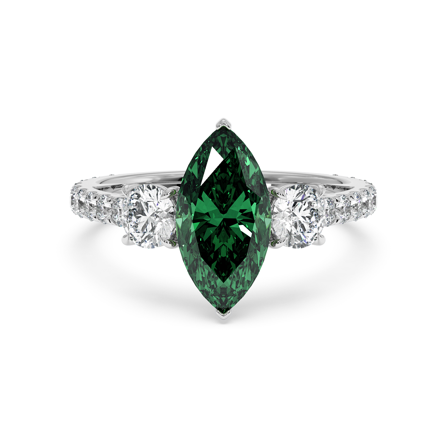 18K White Gold Blossom Engagement Ring