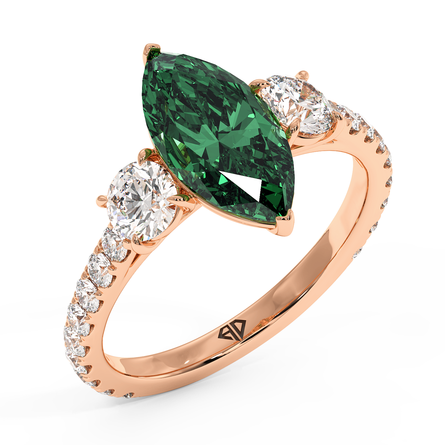 18K Rose Gold Blossom Engagement Ring