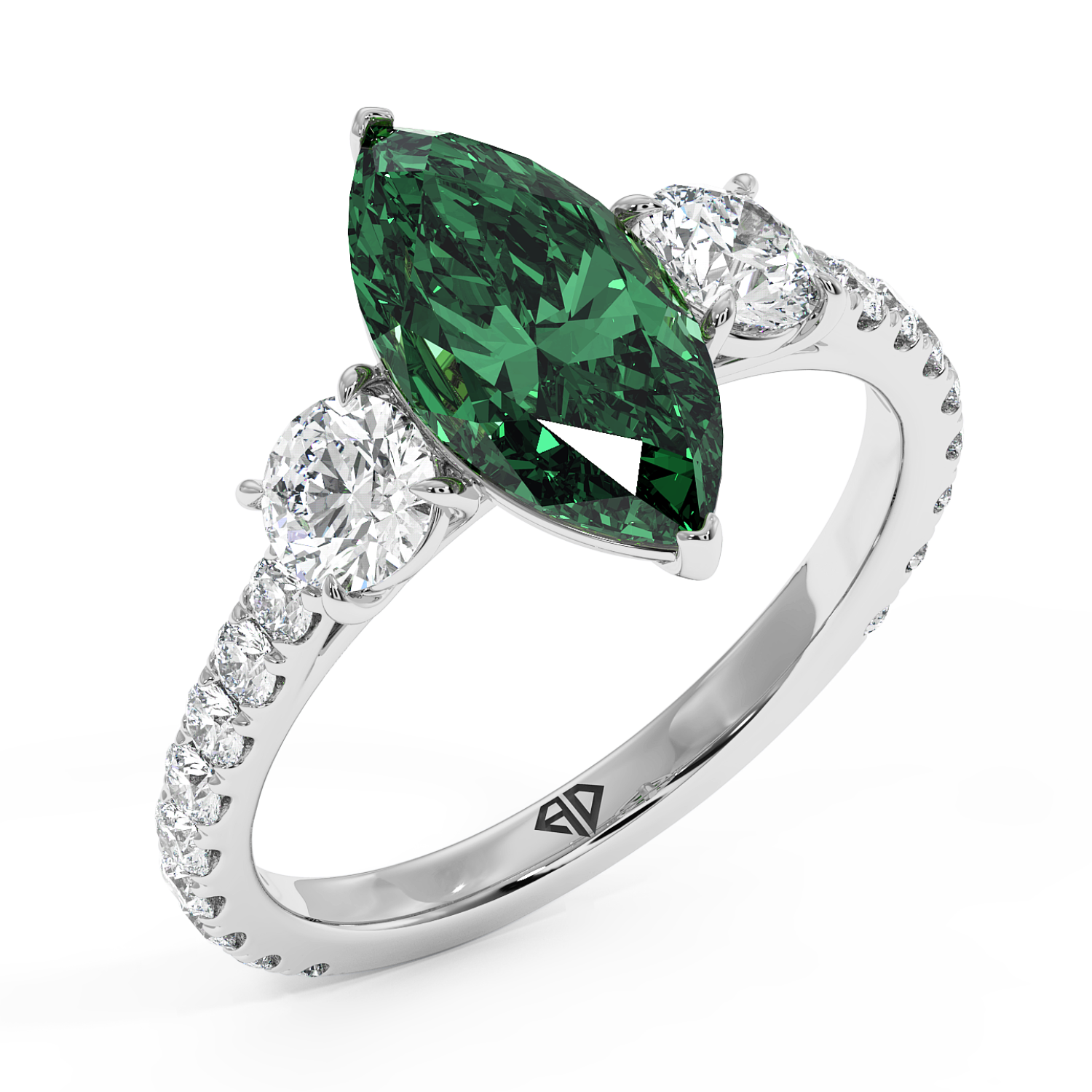 18K White Gold Blossom Engagement Ring