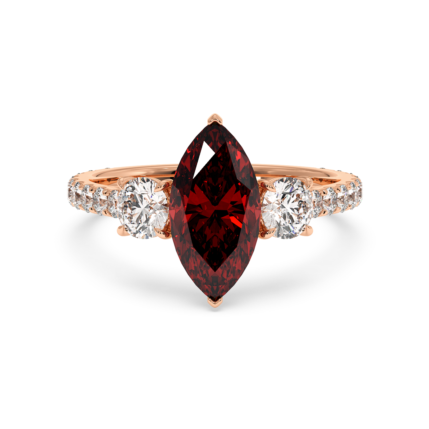 18K Rose Gold Blossom Engagement Ring