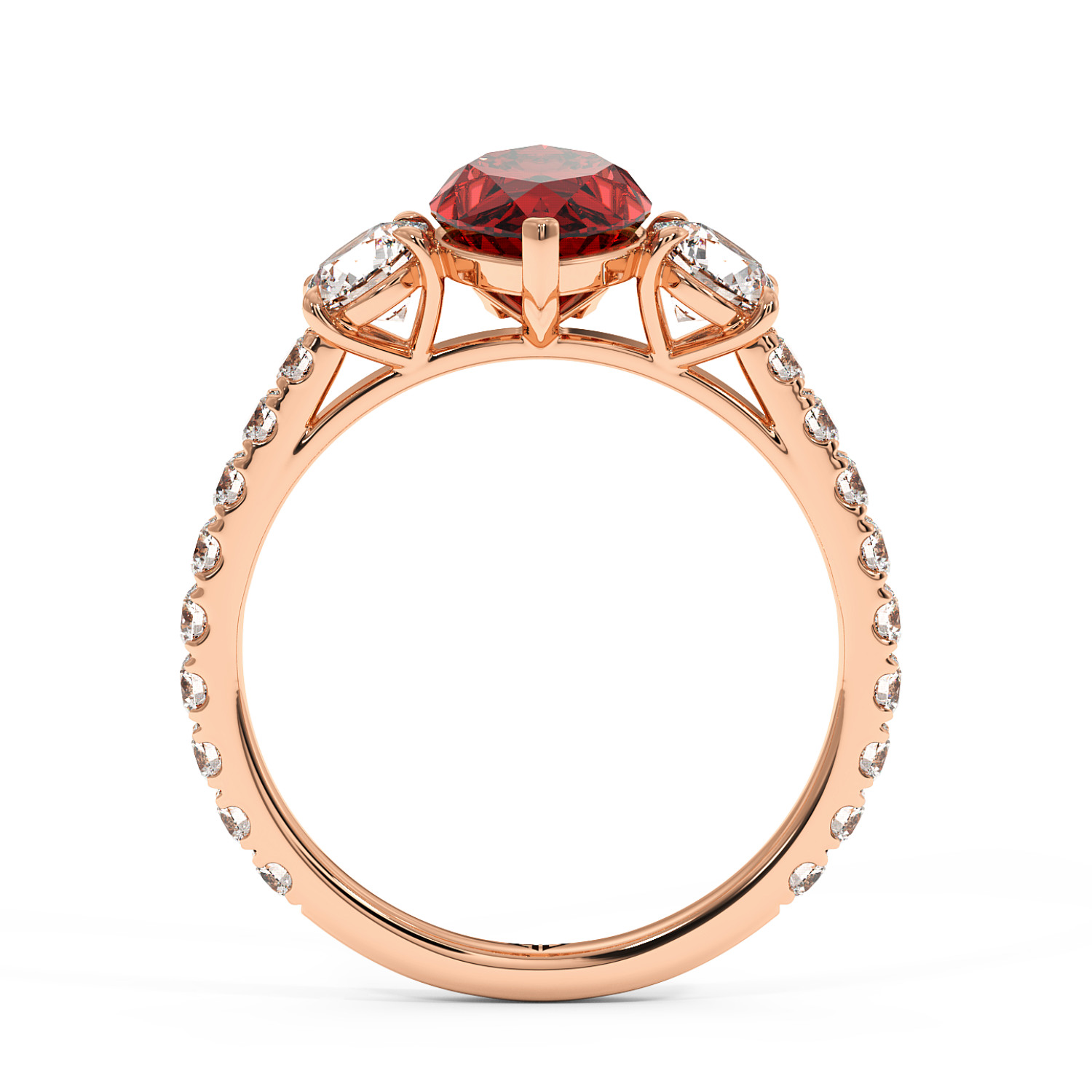 18K Rose Gold Blossom Engagement Ring