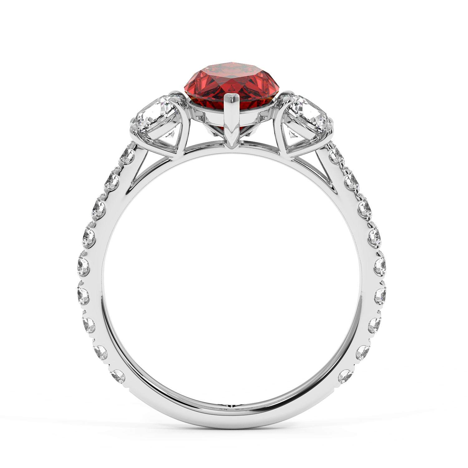 18K White Gold Blossom Engagement Ring
