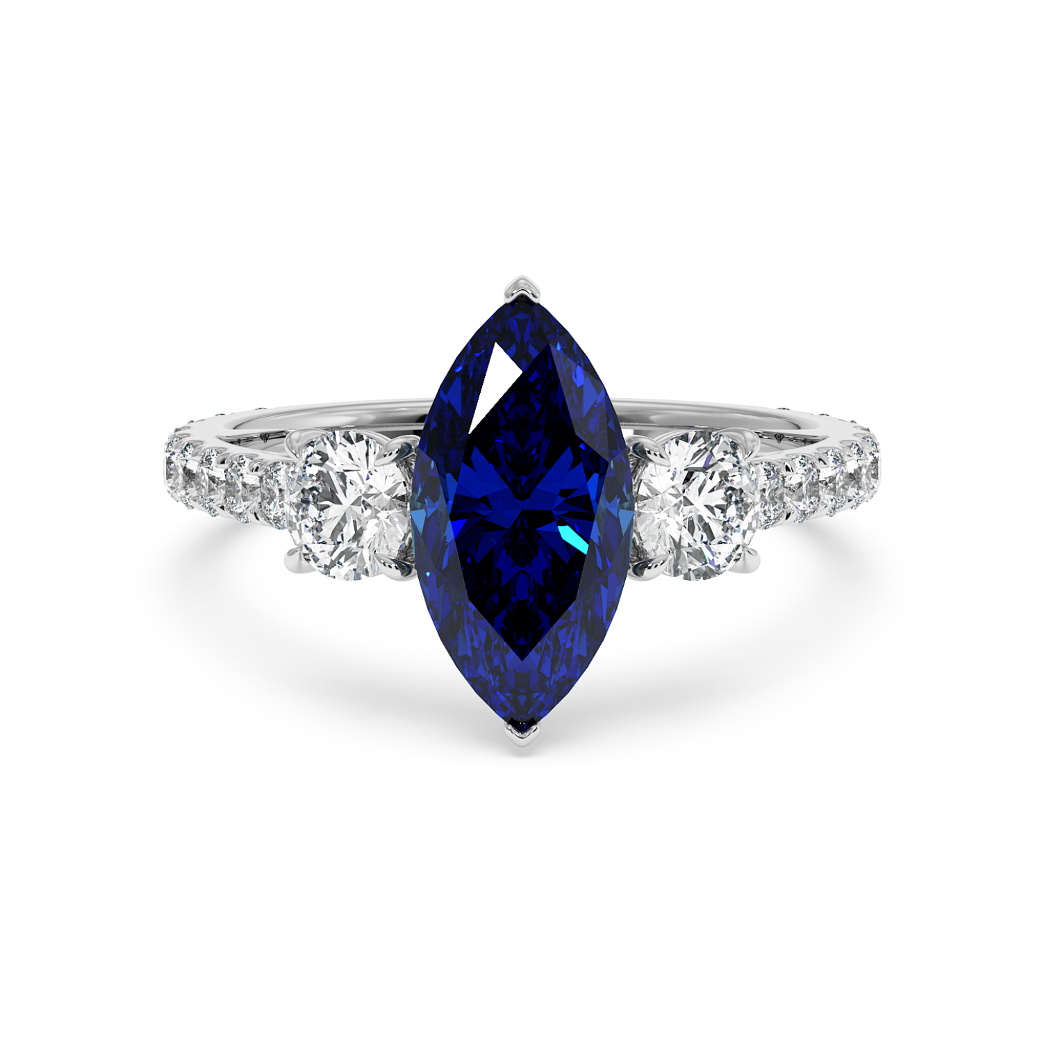 18K White Gold Blossom Engagement Ring