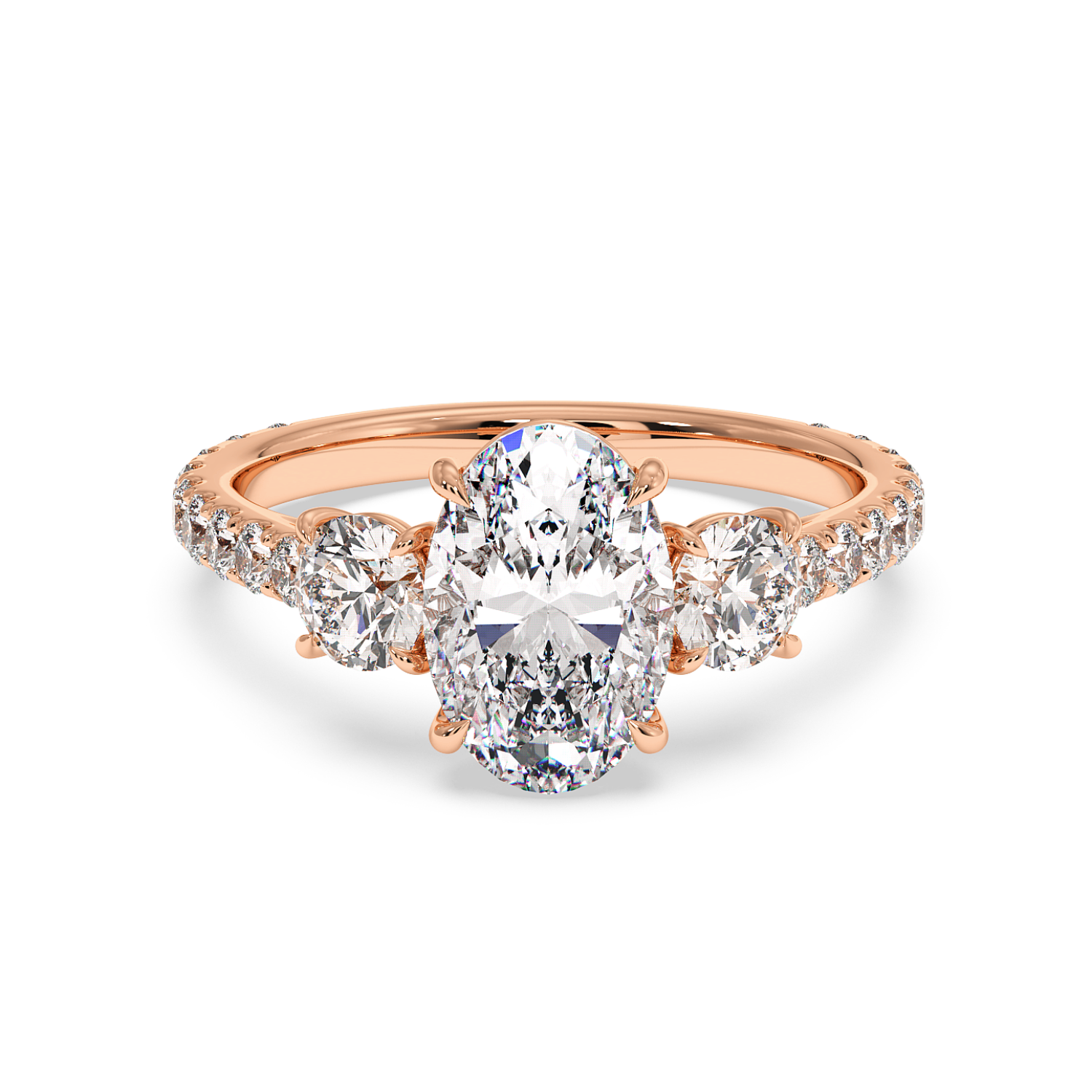 18K Rose Gold Blossom Engagement Ring