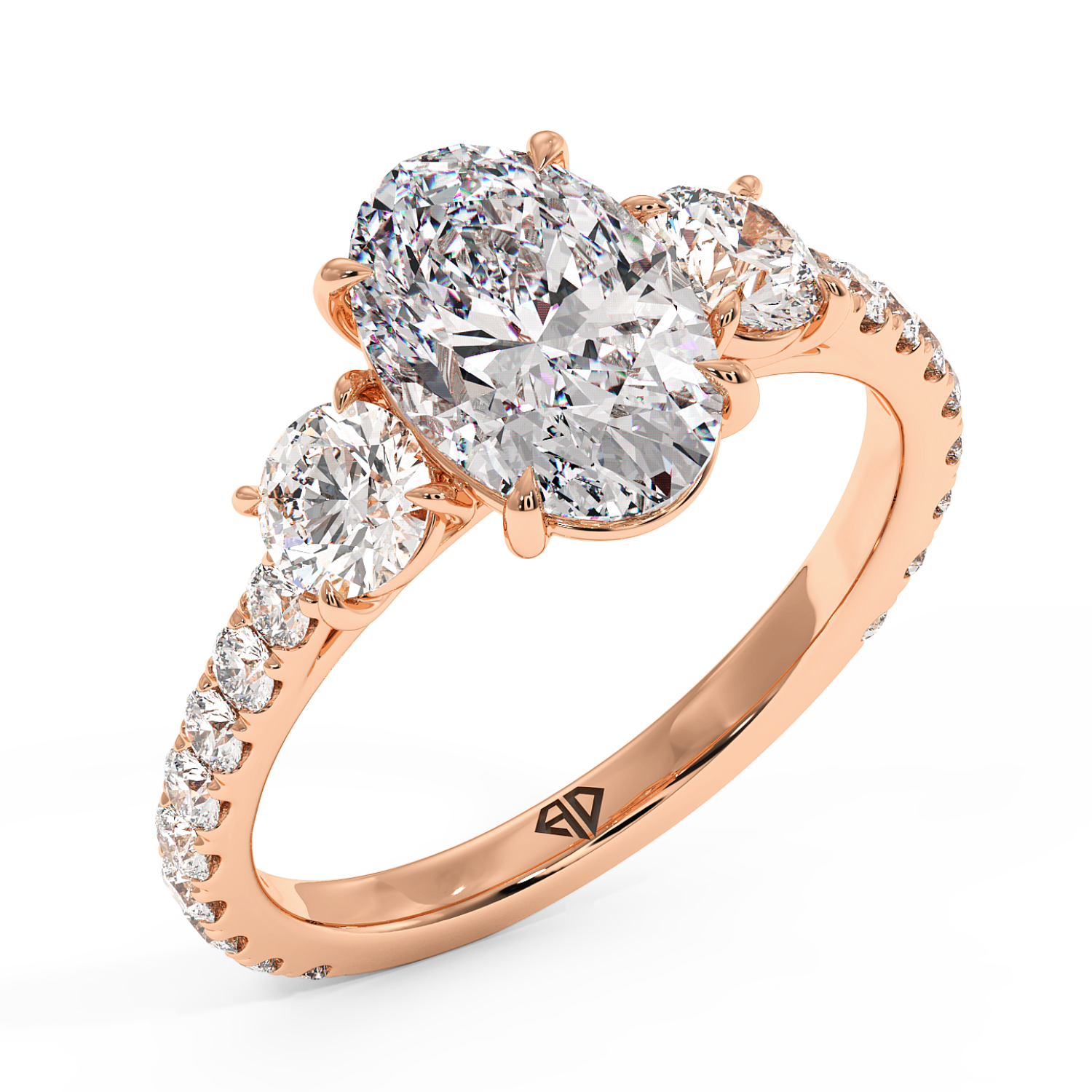 18K Rose Gold Blossom Engagement Ring