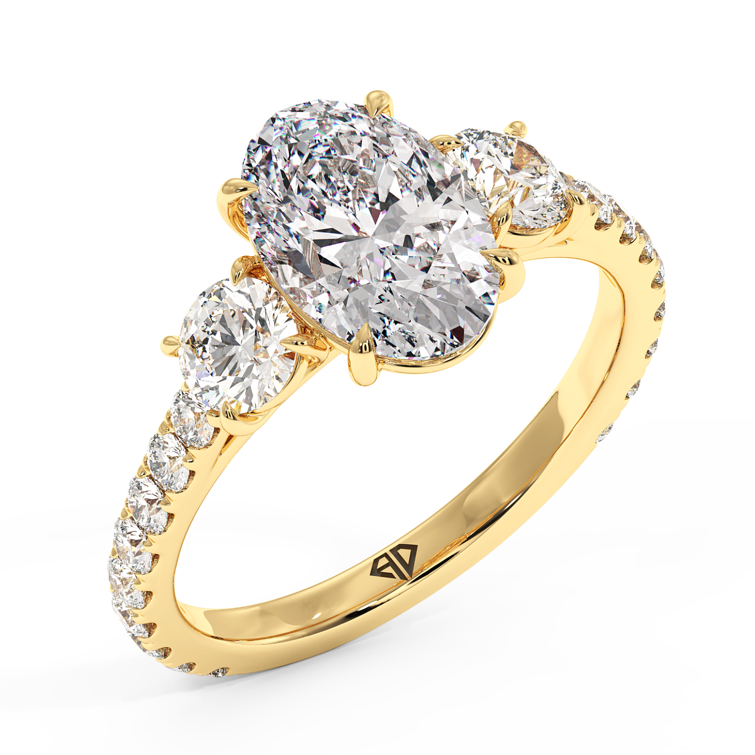 18K Yellow Gold Blossom Engagement Ring