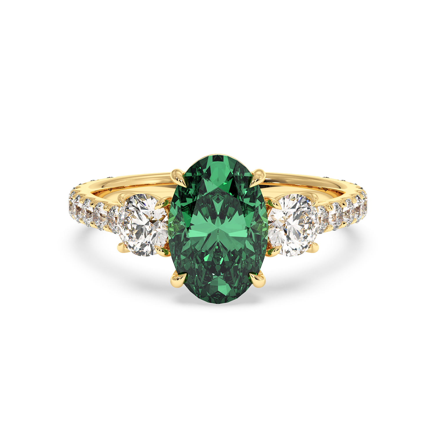 18K Yellow Gold Blossom Engagement Ring