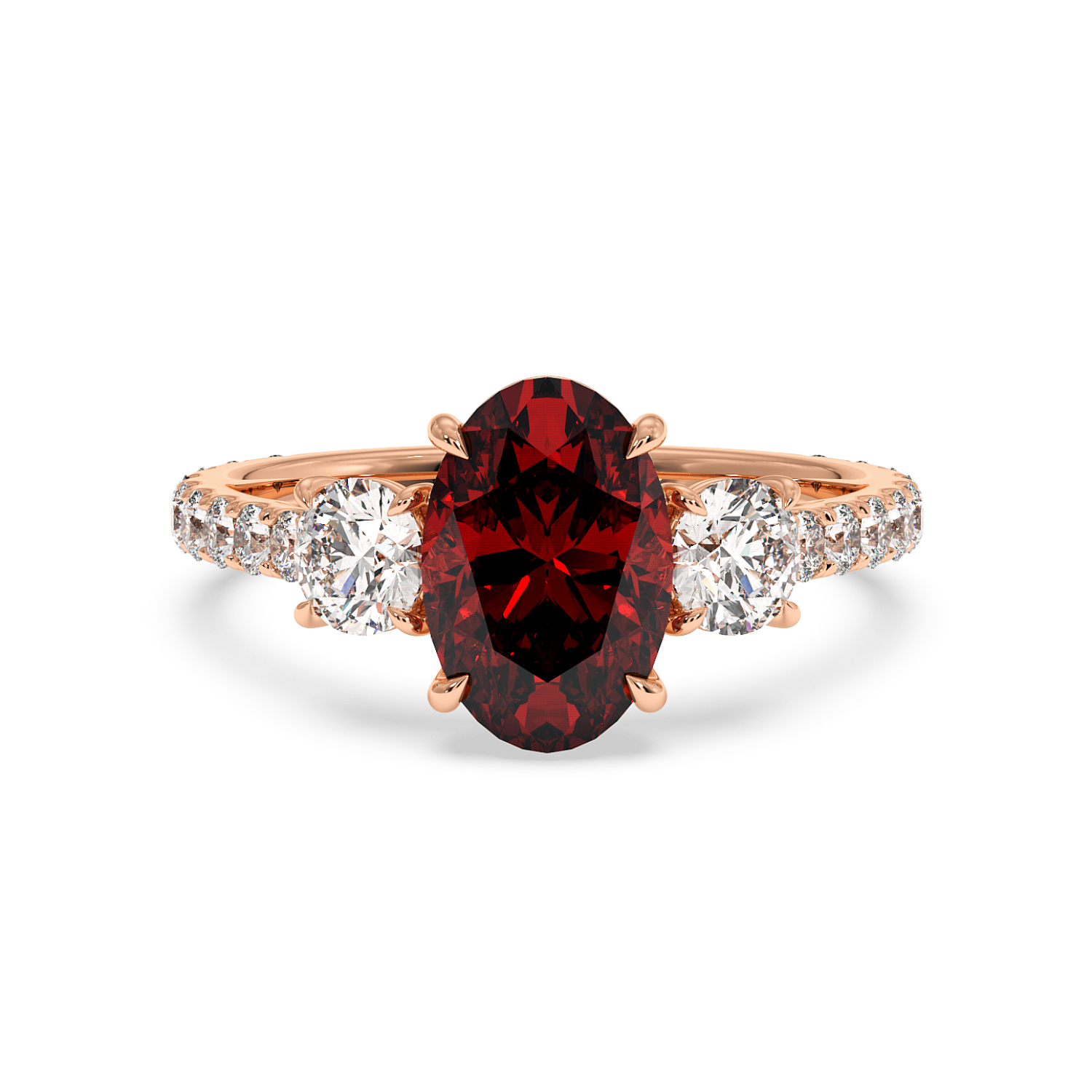 18K Rose Gold Blossom Engagement Ring