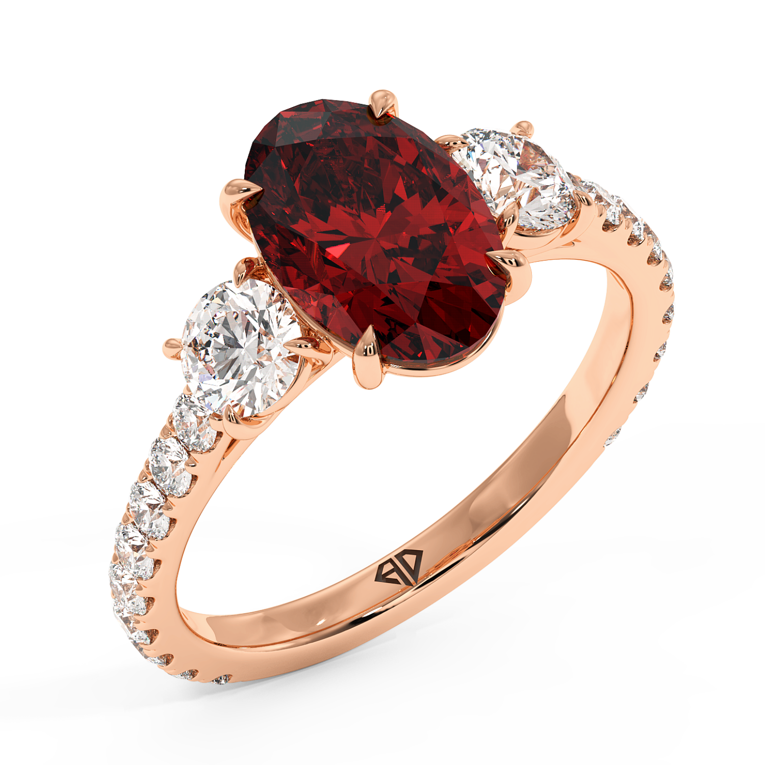 18K Rose Gold Blossom Engagement Ring