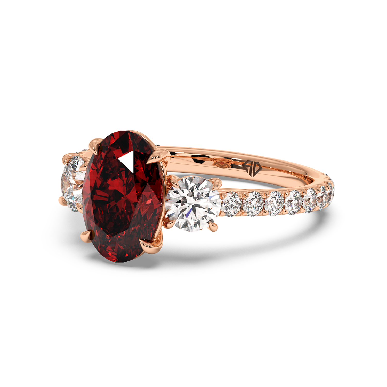 18K Rose Gold Blossom Engagement Ring