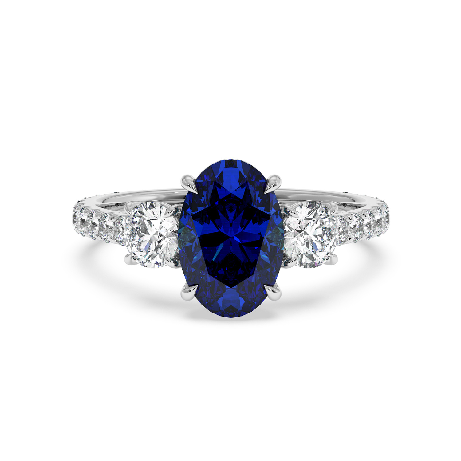 18K White Gold Blossom Engagement Ring