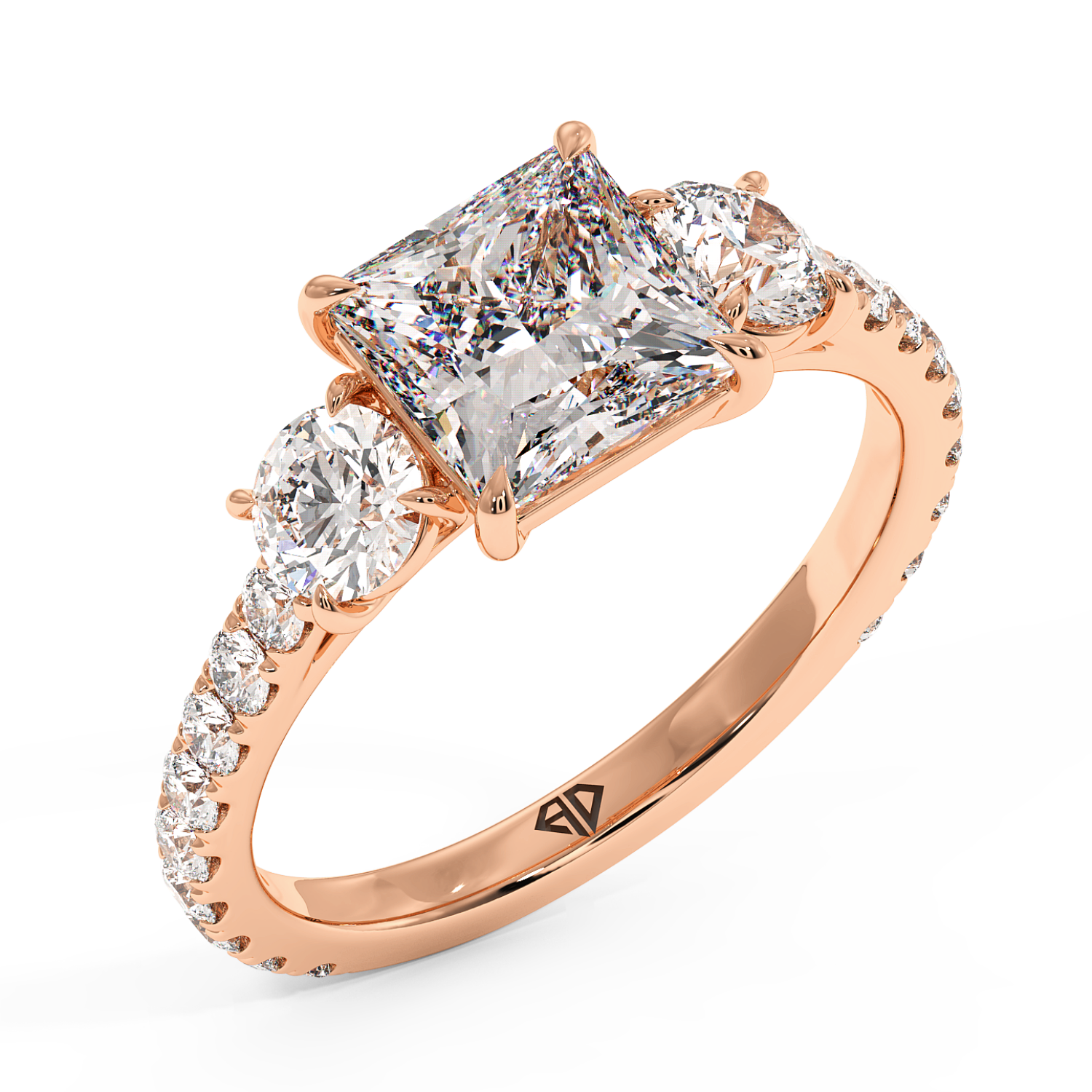18K Rose Gold Blossom Engagement Ring