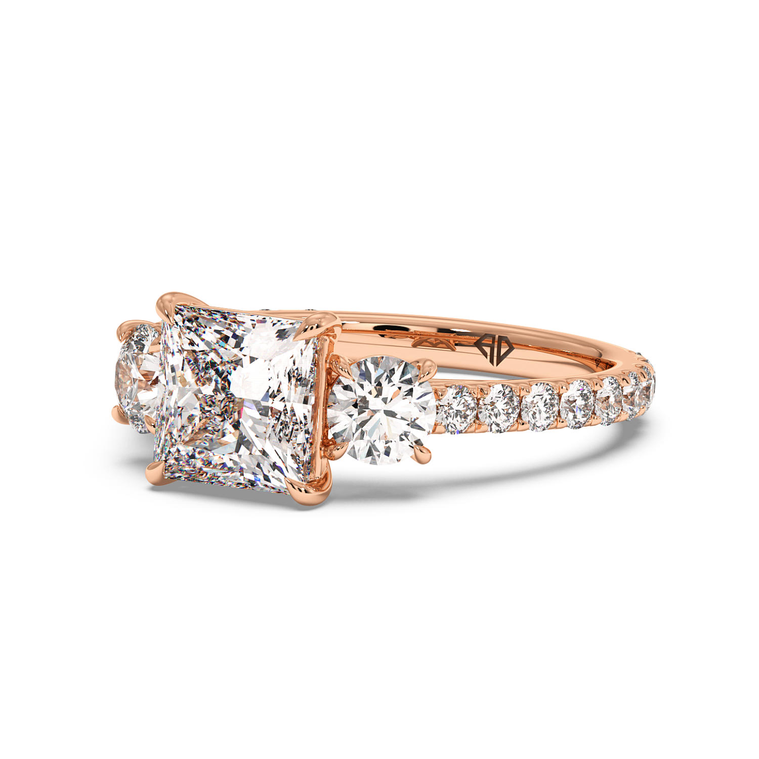 18K Rose Gold Blossom Engagement Ring