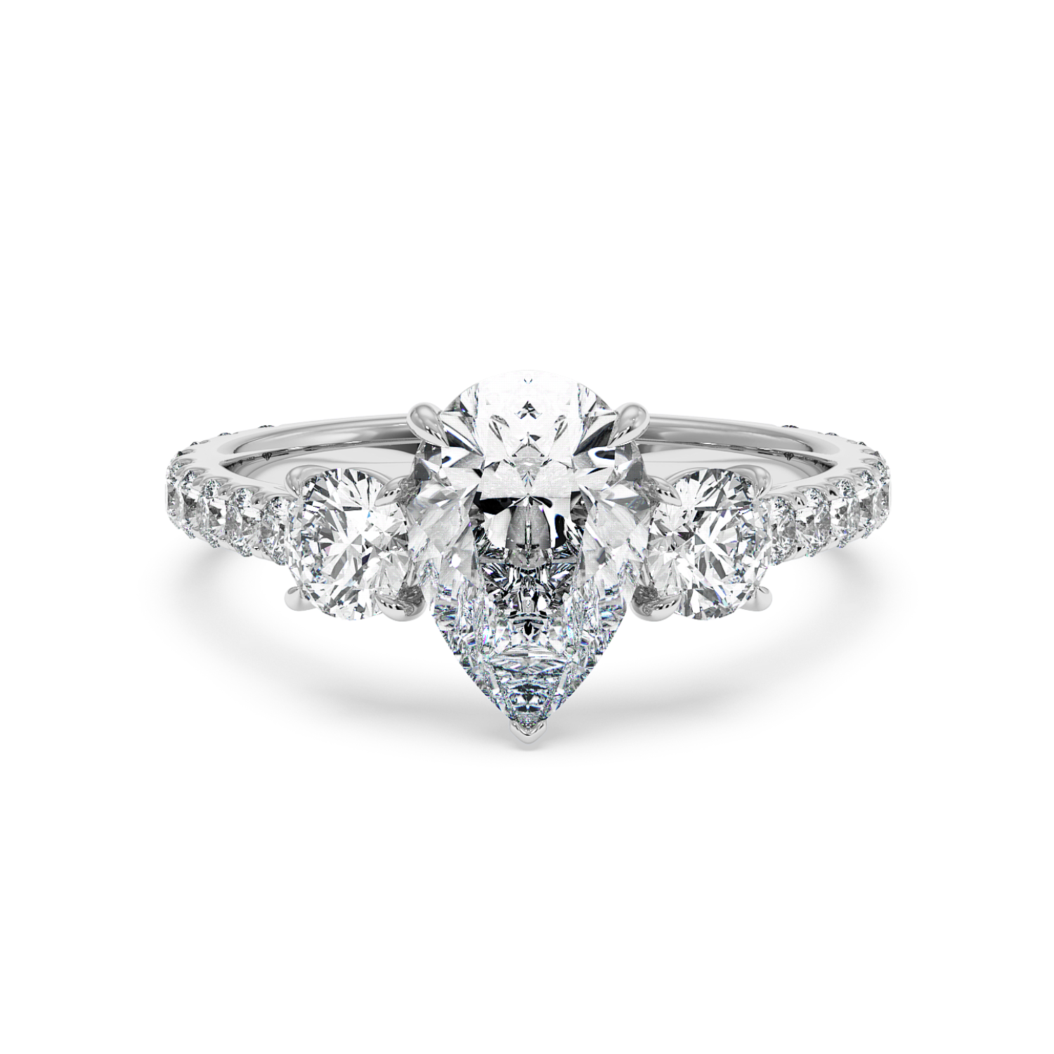 18K White Gold Blossom Engagement Ring
