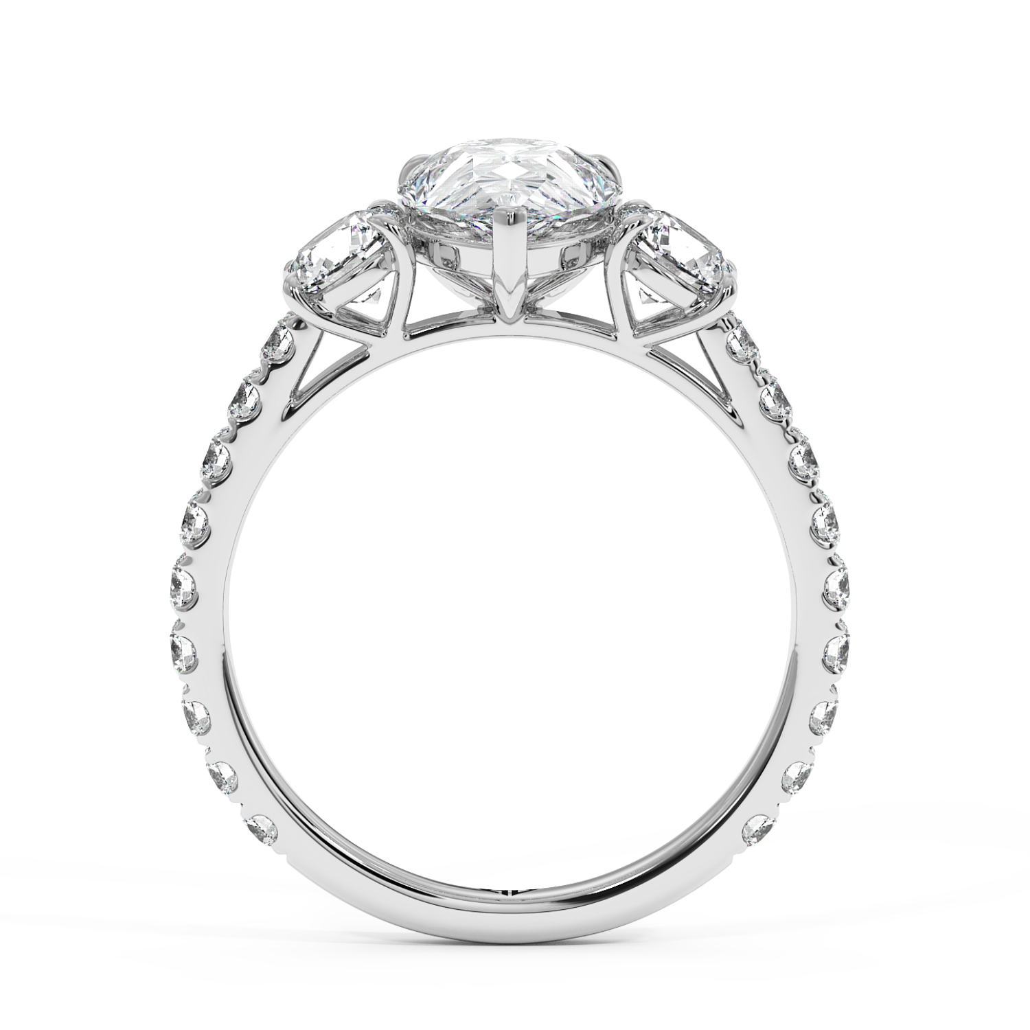 18K White Gold Blossom Engagement Ring