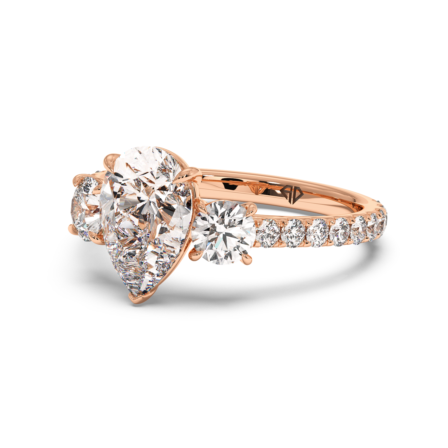 18K Rose Gold Blossom Engagement Ring
