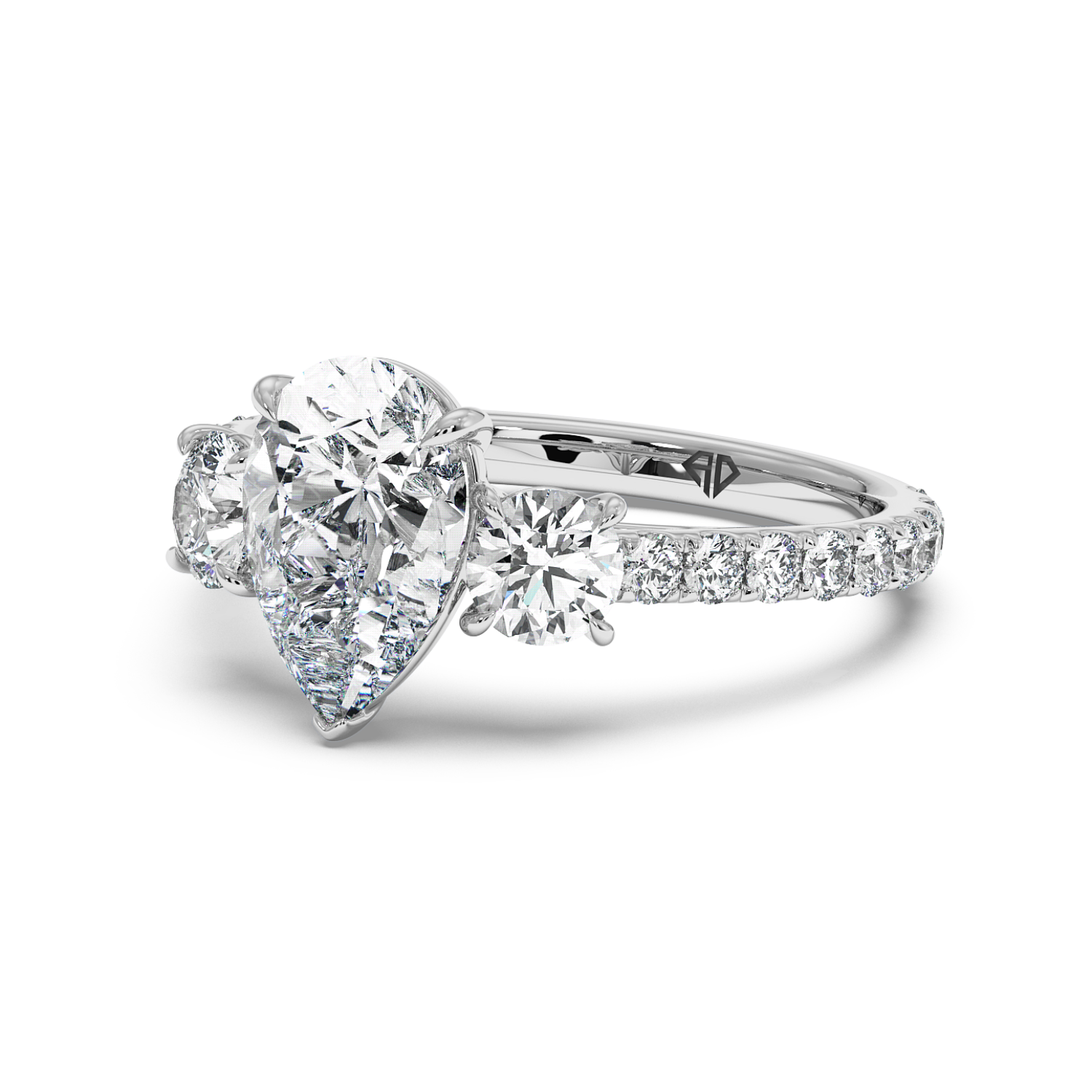 18K White Gold Blossom Engagement Ring