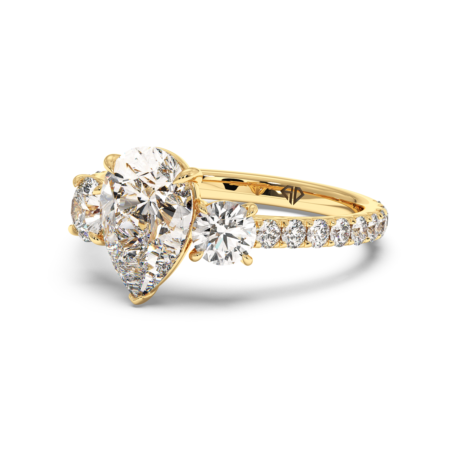 18K Yellow Gold Blossom Engagement Ring