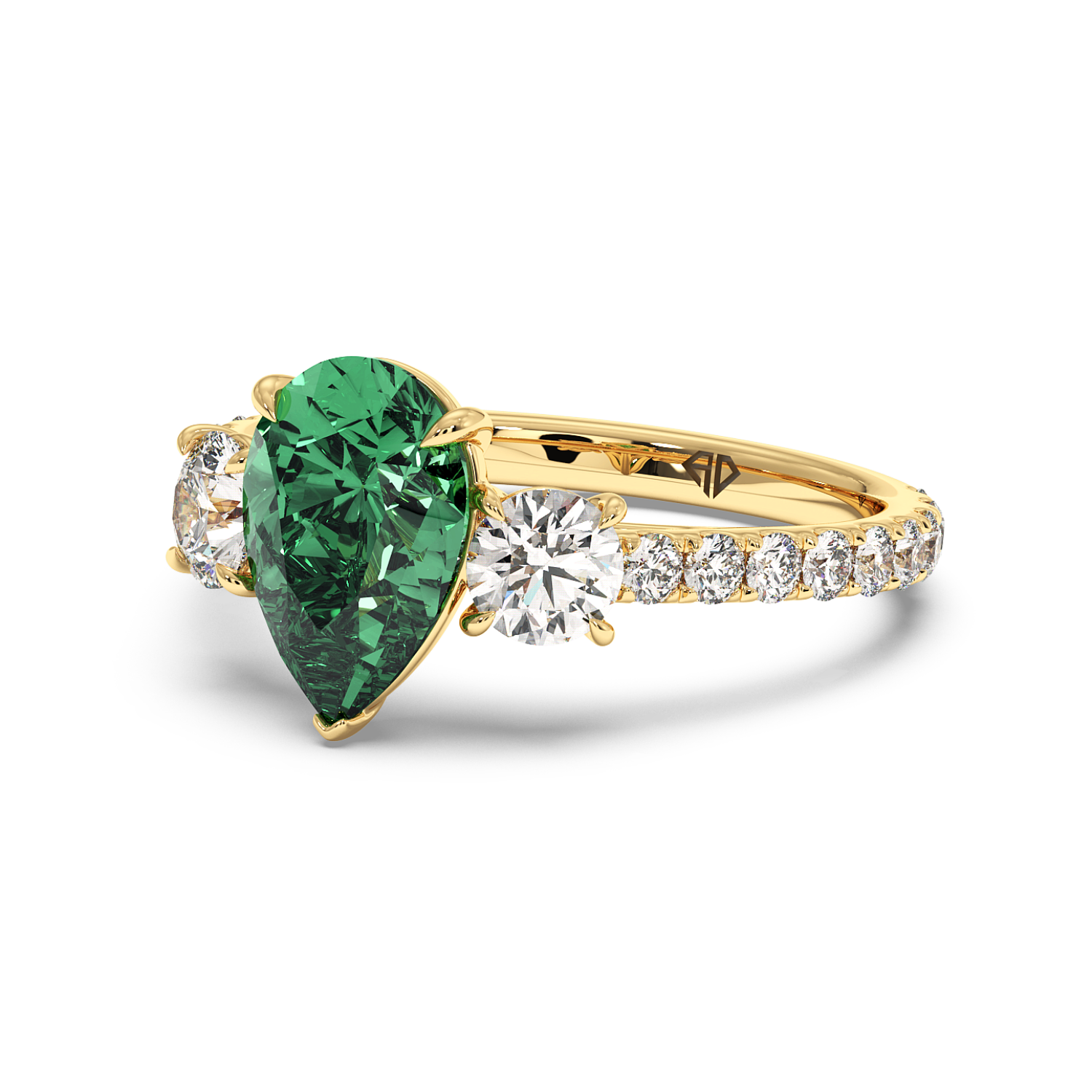 18K Yellow Gold Blossom Engagement Ring