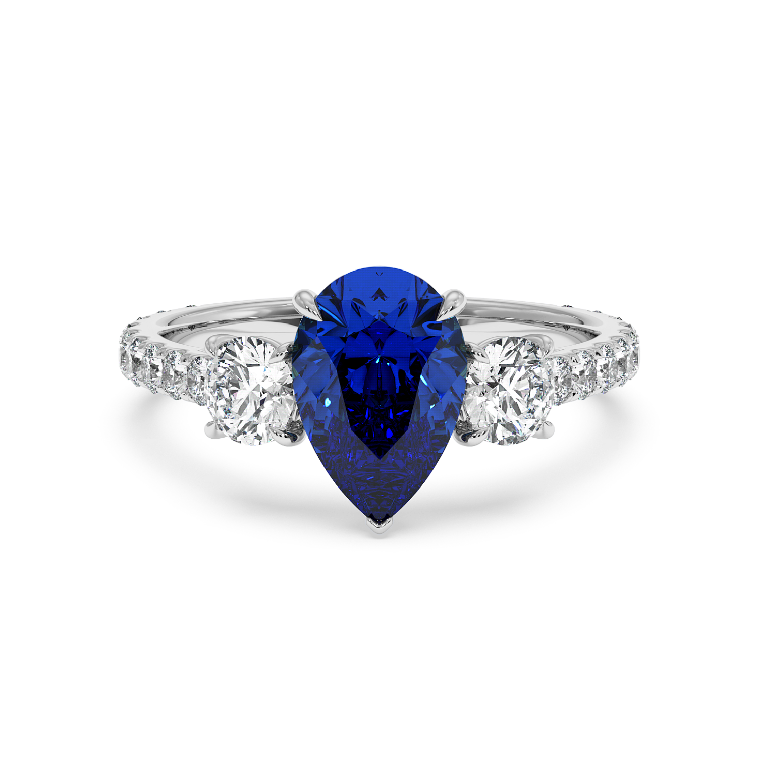 18K White Gold Blossom Engagement Ring