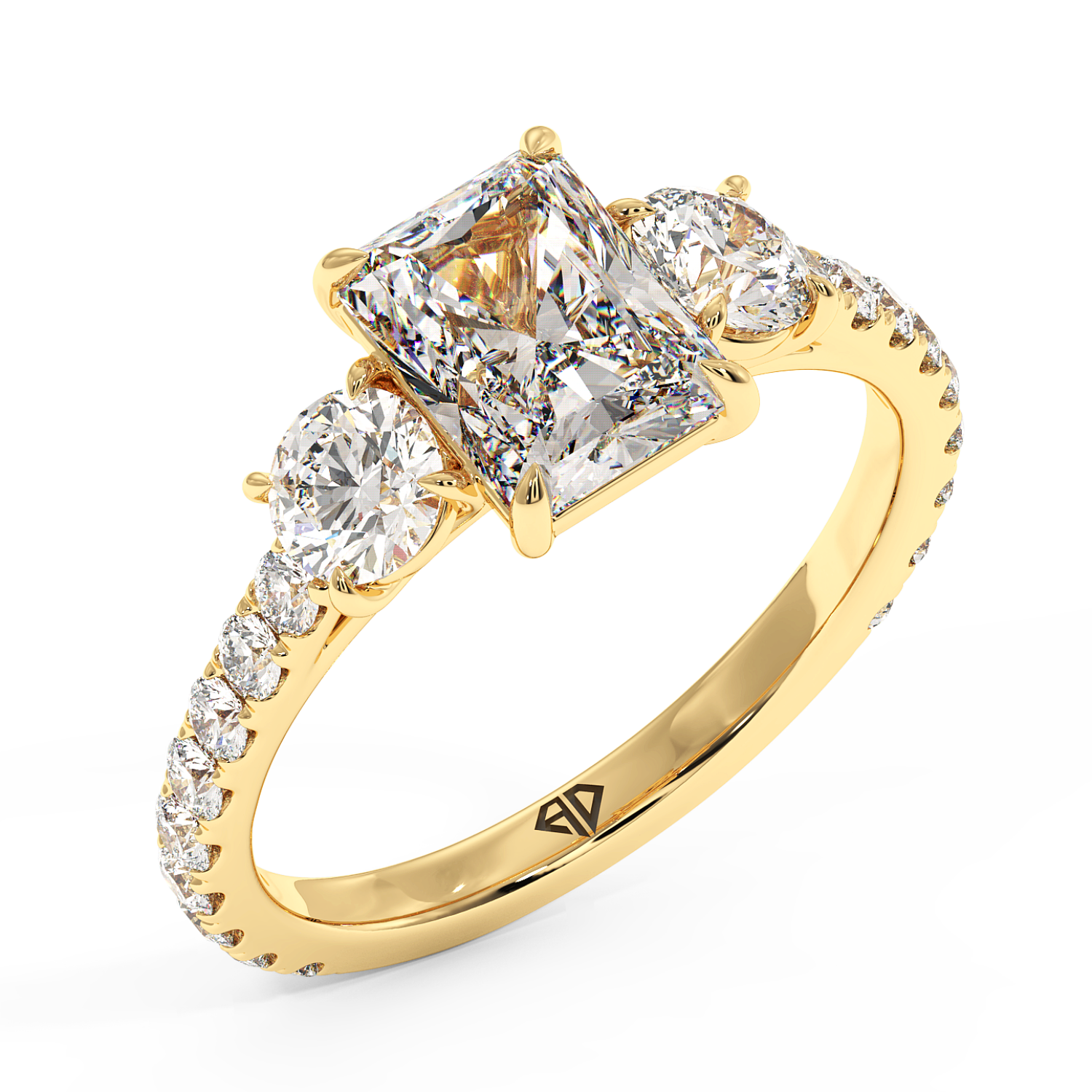 18K Yellow Gold Blossom Engagement Ring