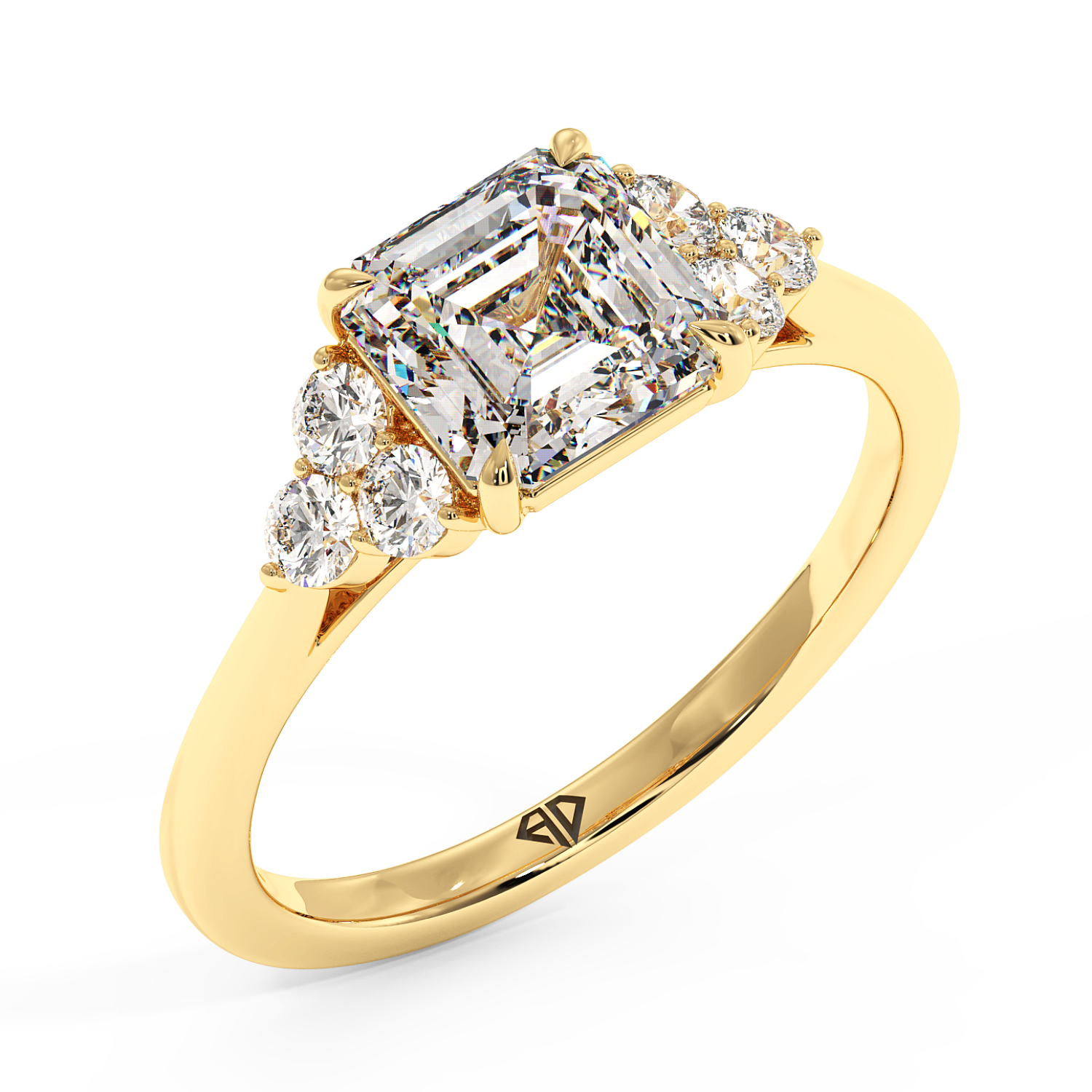18K Yellow Gold Sasha Trilogy Engagement Ring