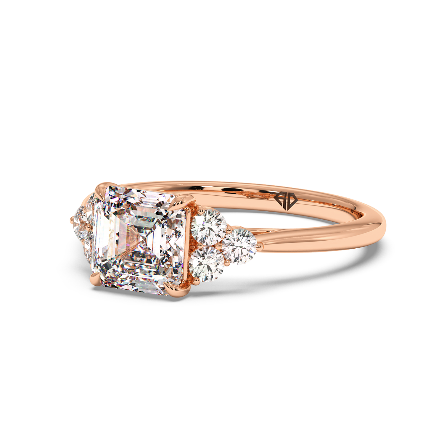 18K Rose Gold Sasha Trilogy Engagement Ring