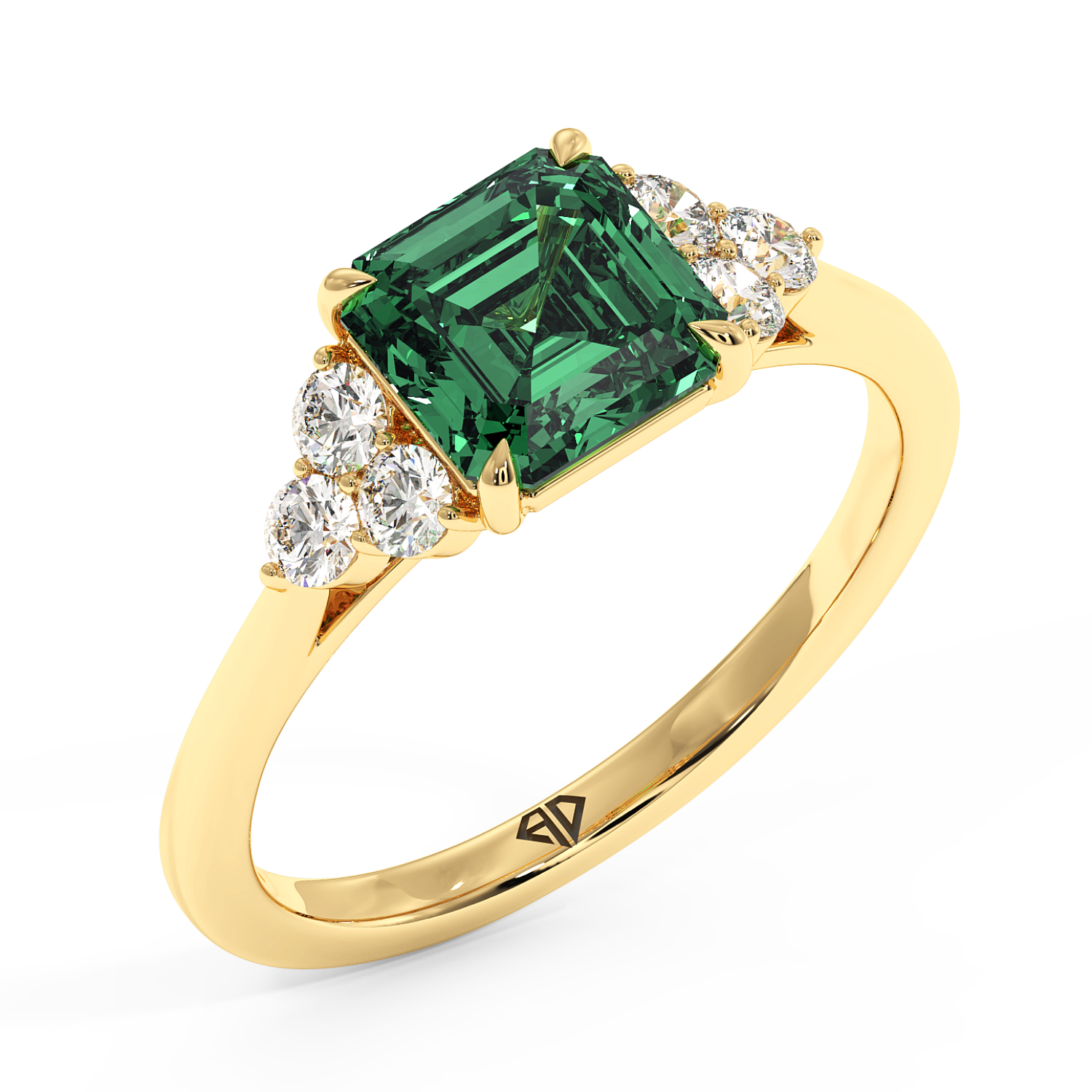 18K Yellow Gold Sasha Trilogy Engagement Ring