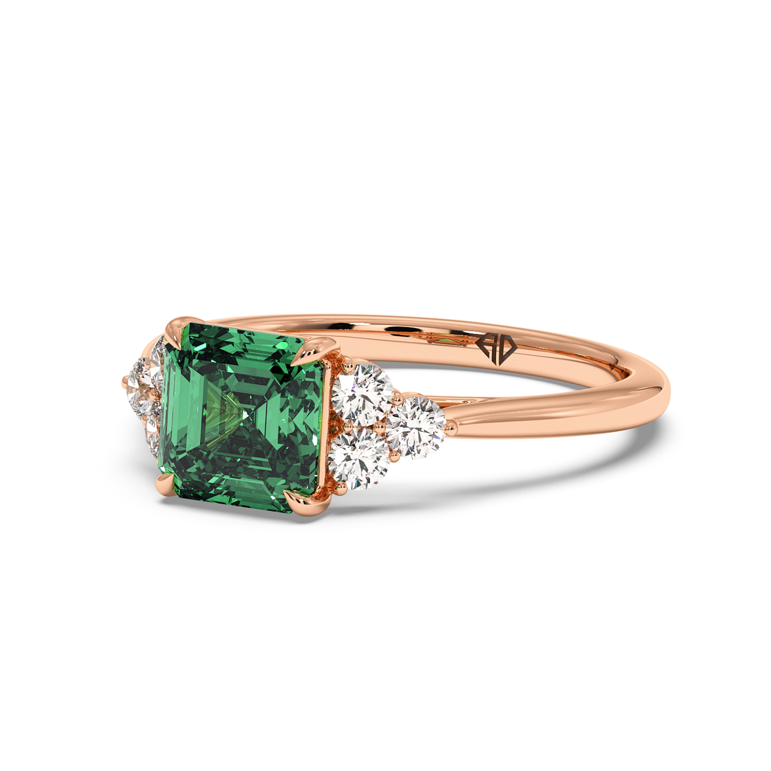 18K Rose Gold Sasha Trilogy Engagement Ring