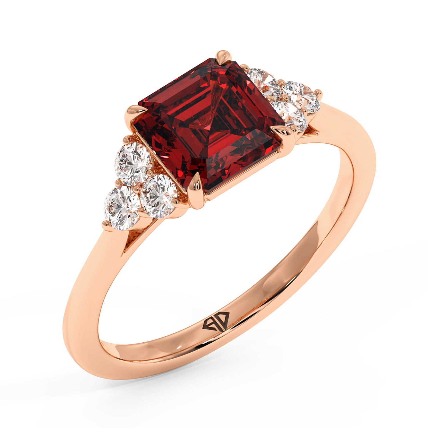 18K Rose Gold Sasha Trilogy Engagement Ring