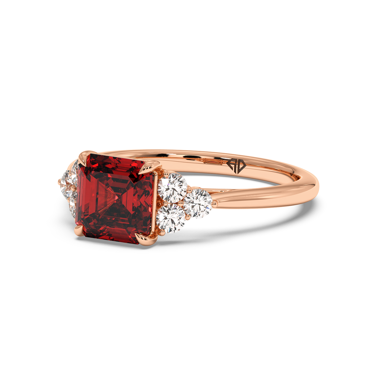 18K Rose Gold Sasha Trilogy Engagement Ring