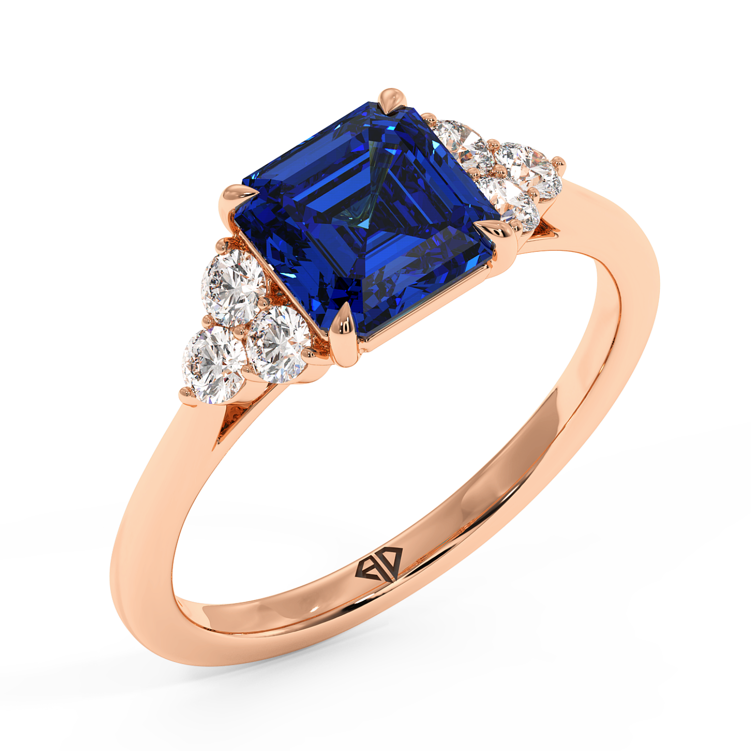 18K Rose Gold Sasha Trilogy Engagement Ring