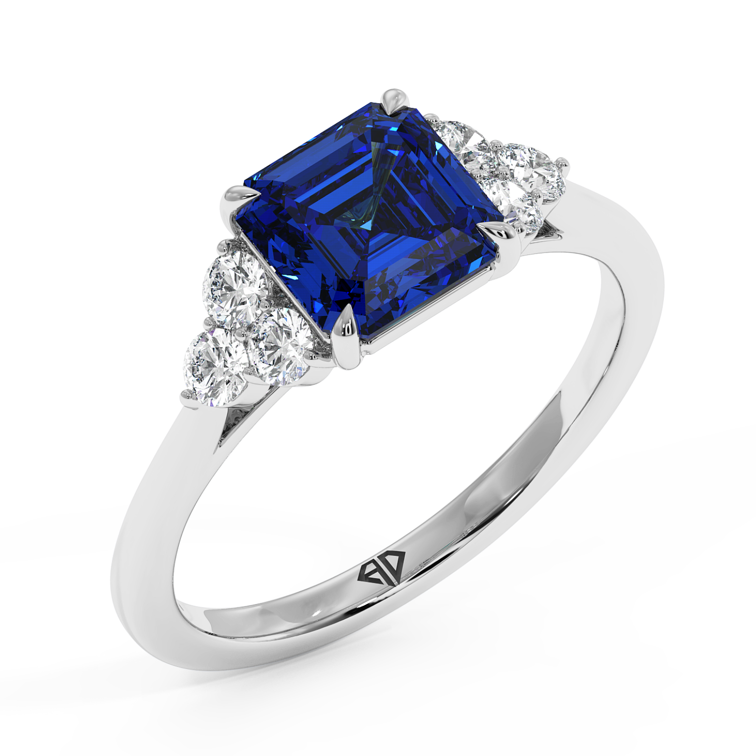 18K White Gold Sasha Trilogy Engagement Ring