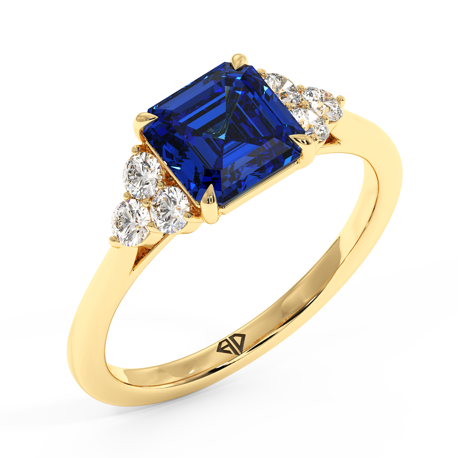 18K Yellow Gold Sasha Trilogy Engagement Ring