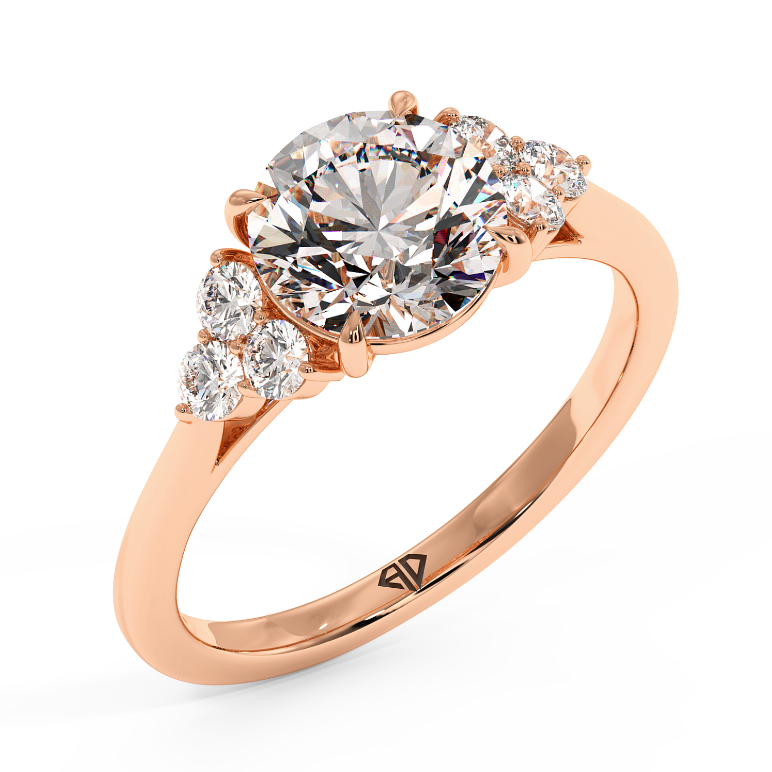 18K Rose Gold Sasha Trilogy Engagement Ring