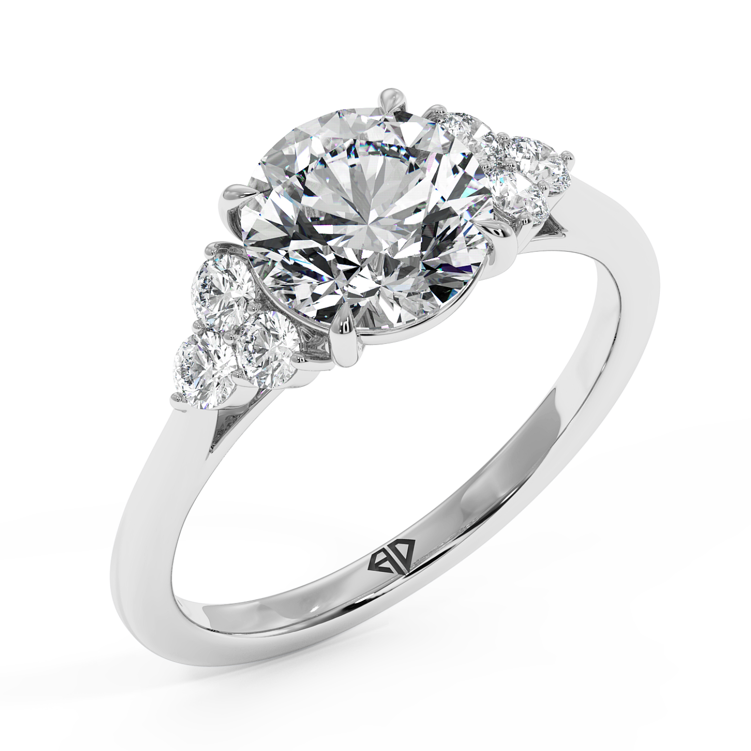 18K White Gold Sasha Trilogy Engagement Ring