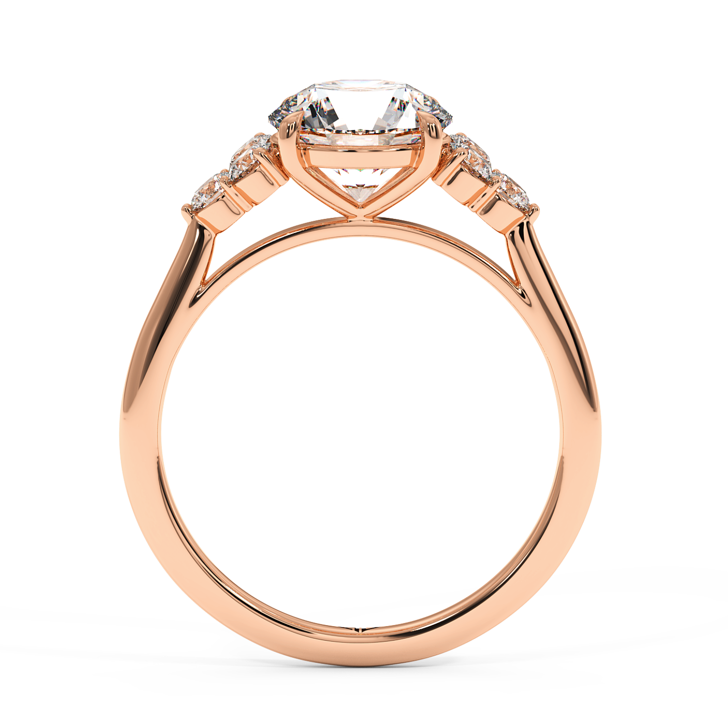 18K Rose Gold Sasha Trilogy Engagement Ring