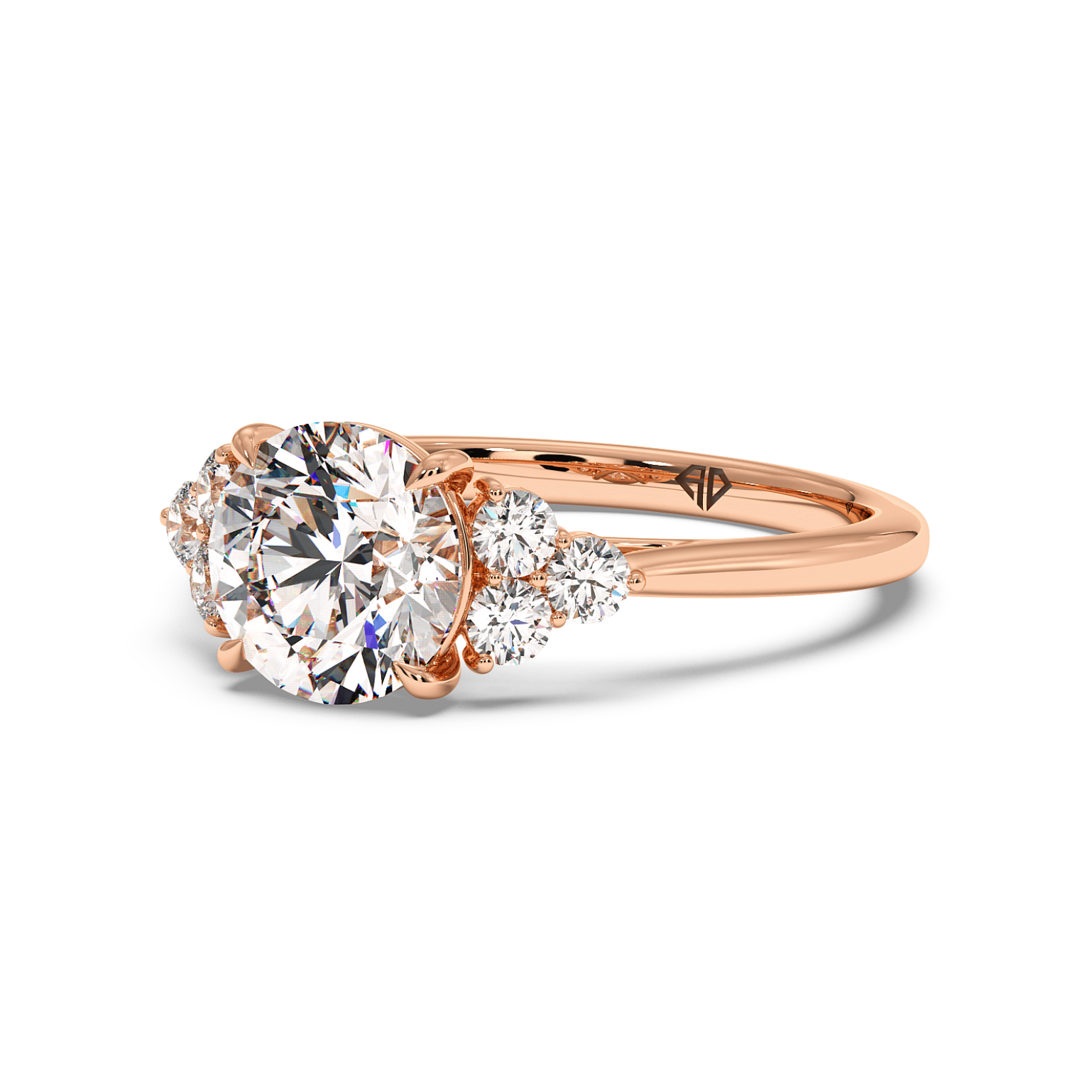 18K Rose Gold Sasha Trilogy Engagement Ring