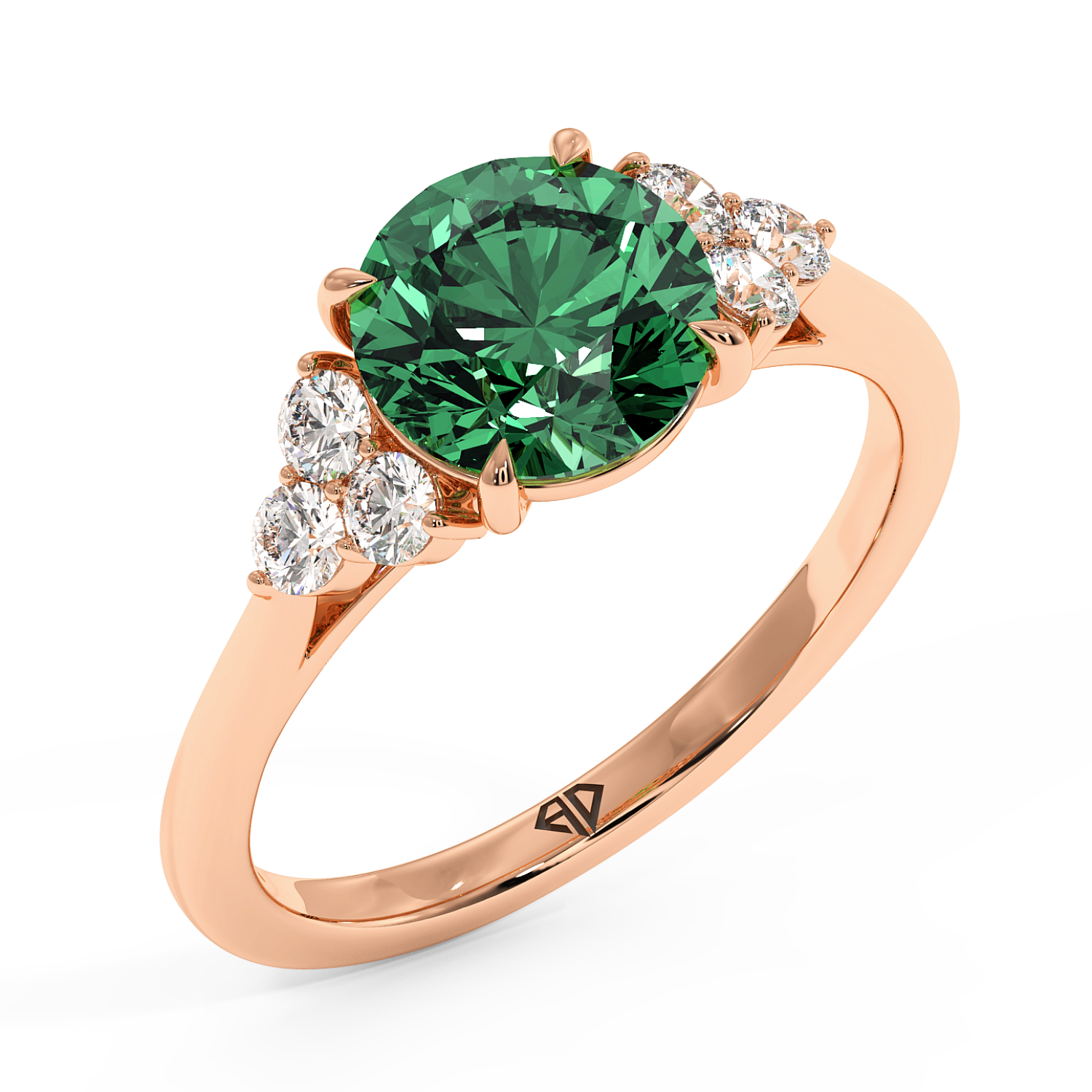 18K Rose Gold Sasha Trilogy Engagement Ring