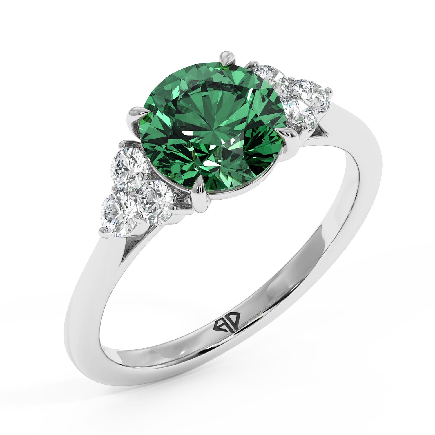 18K White Gold Sasha Trilogy Engagement Ring