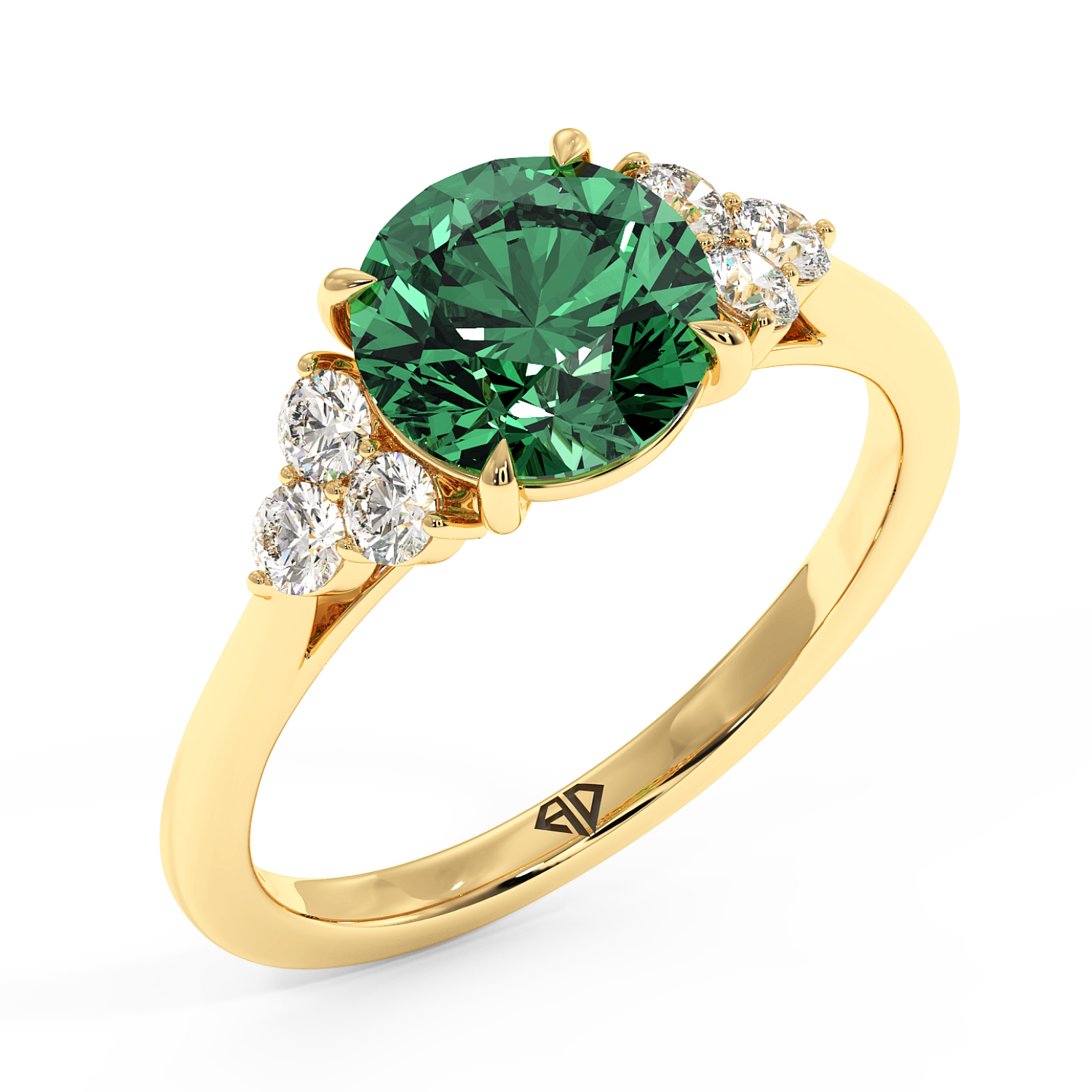 18K Yellow Gold Sasha Trilogy Engagement Ring