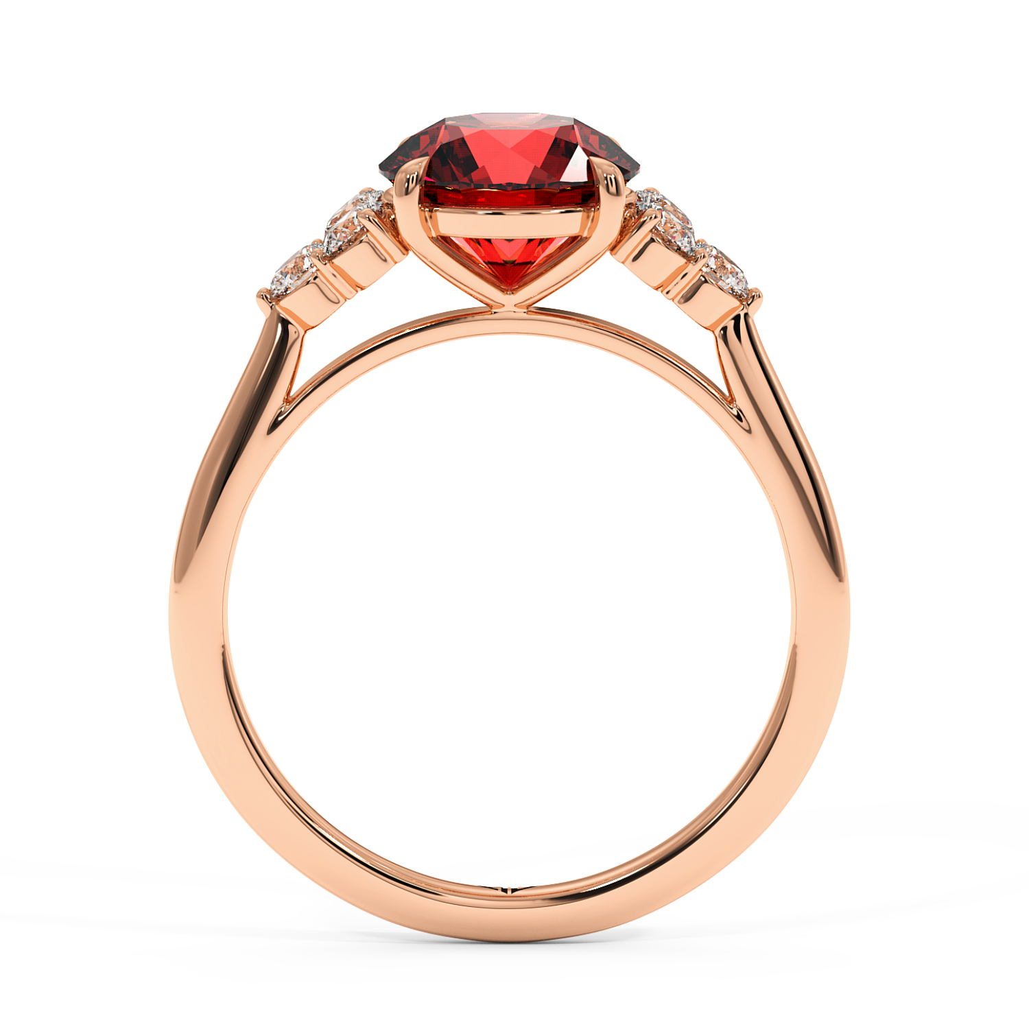 18K Rose Gold Sasha Trilogy Engagement Ring