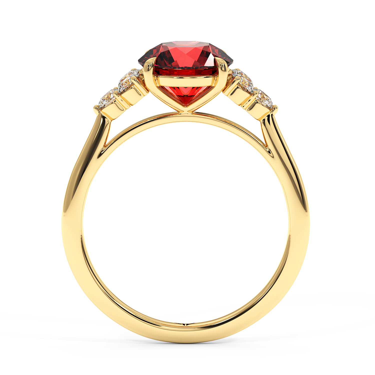 18K Yellow Gold Sasha Trilogy Engagement Ring