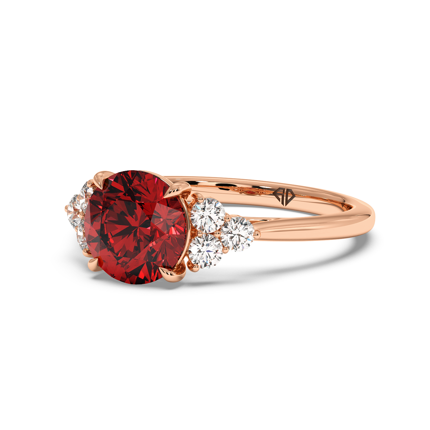 18K Rose Gold Sasha Trilogy Engagement Ring