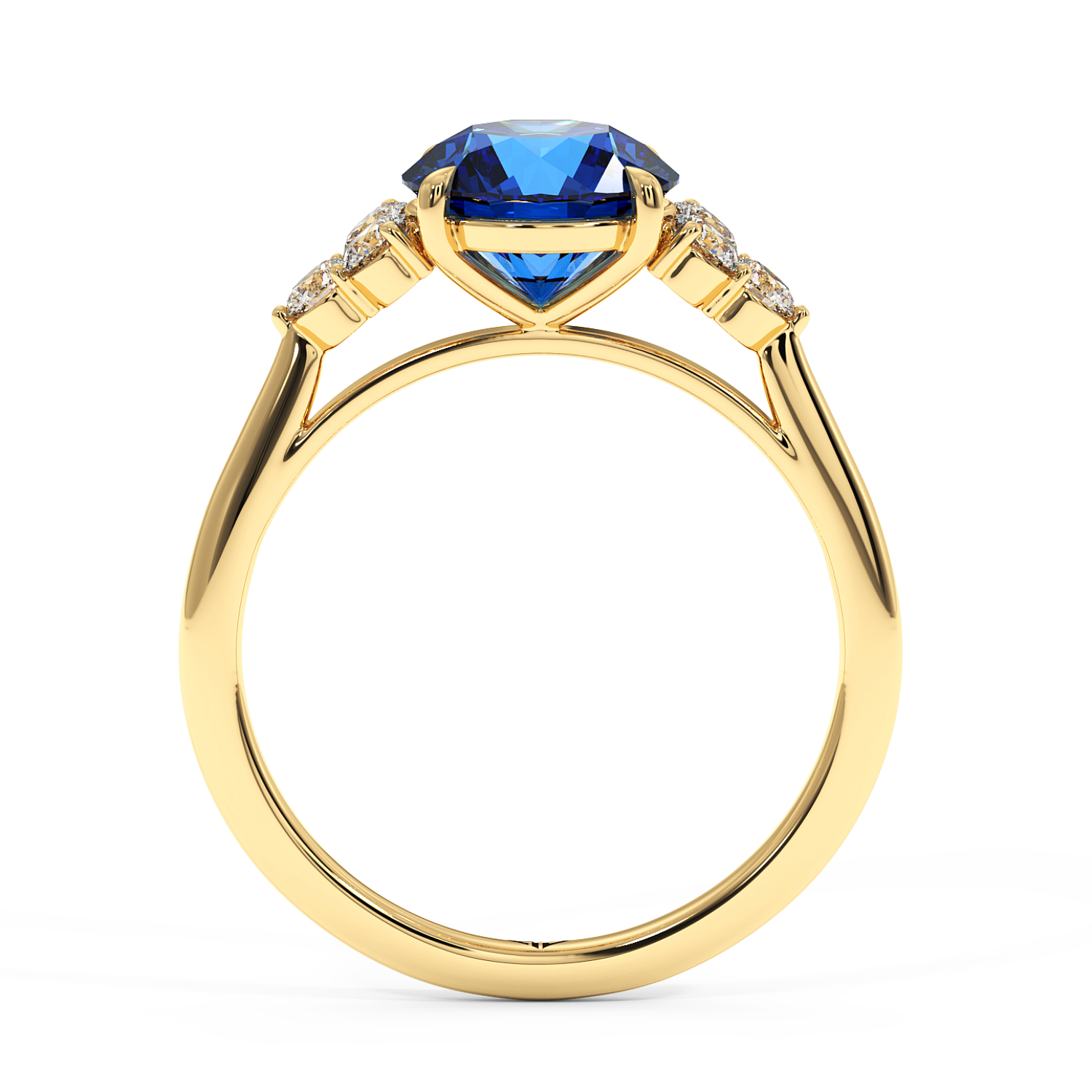 18K Yellow Gold Sasha Trilogy Engagement Ring