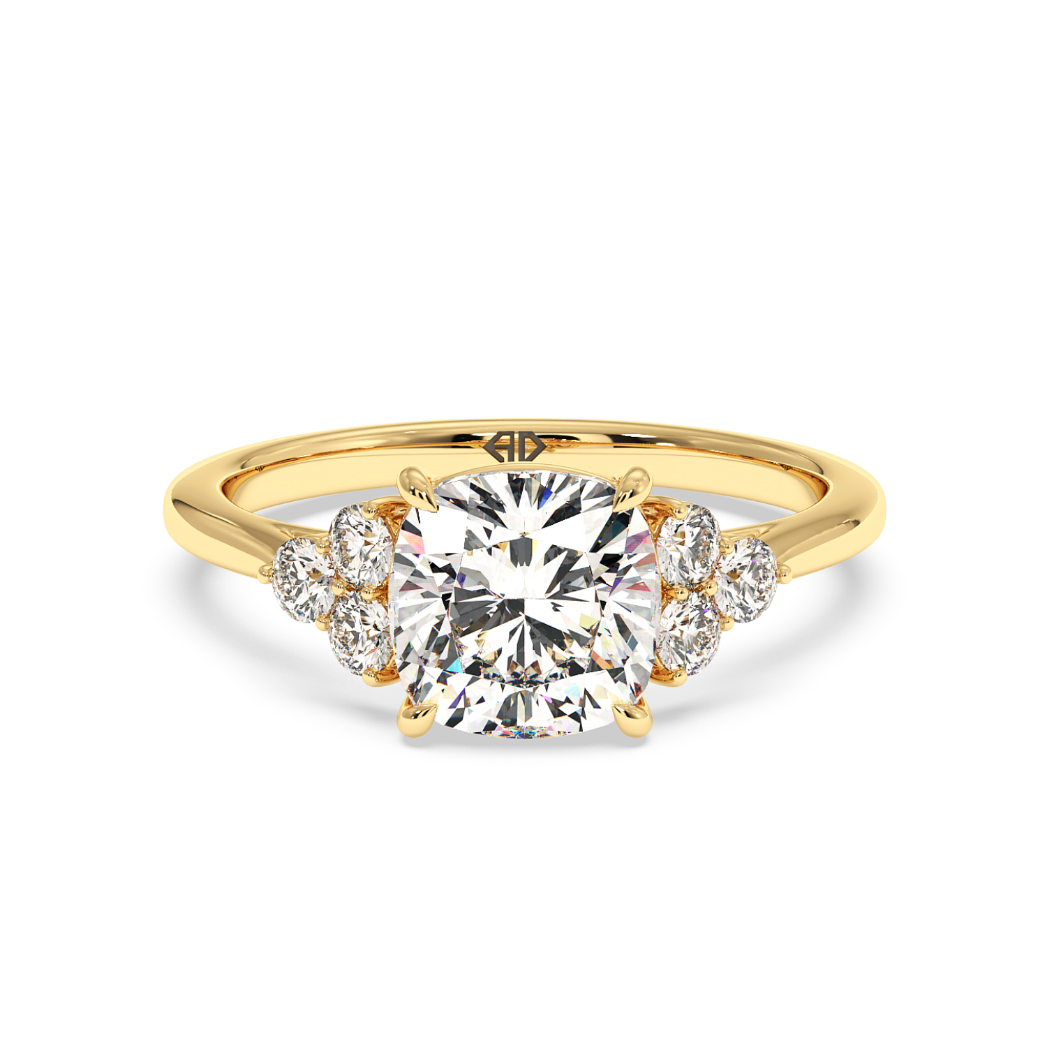 18K Yellow Gold Sasha Trilogy Engagement Ring