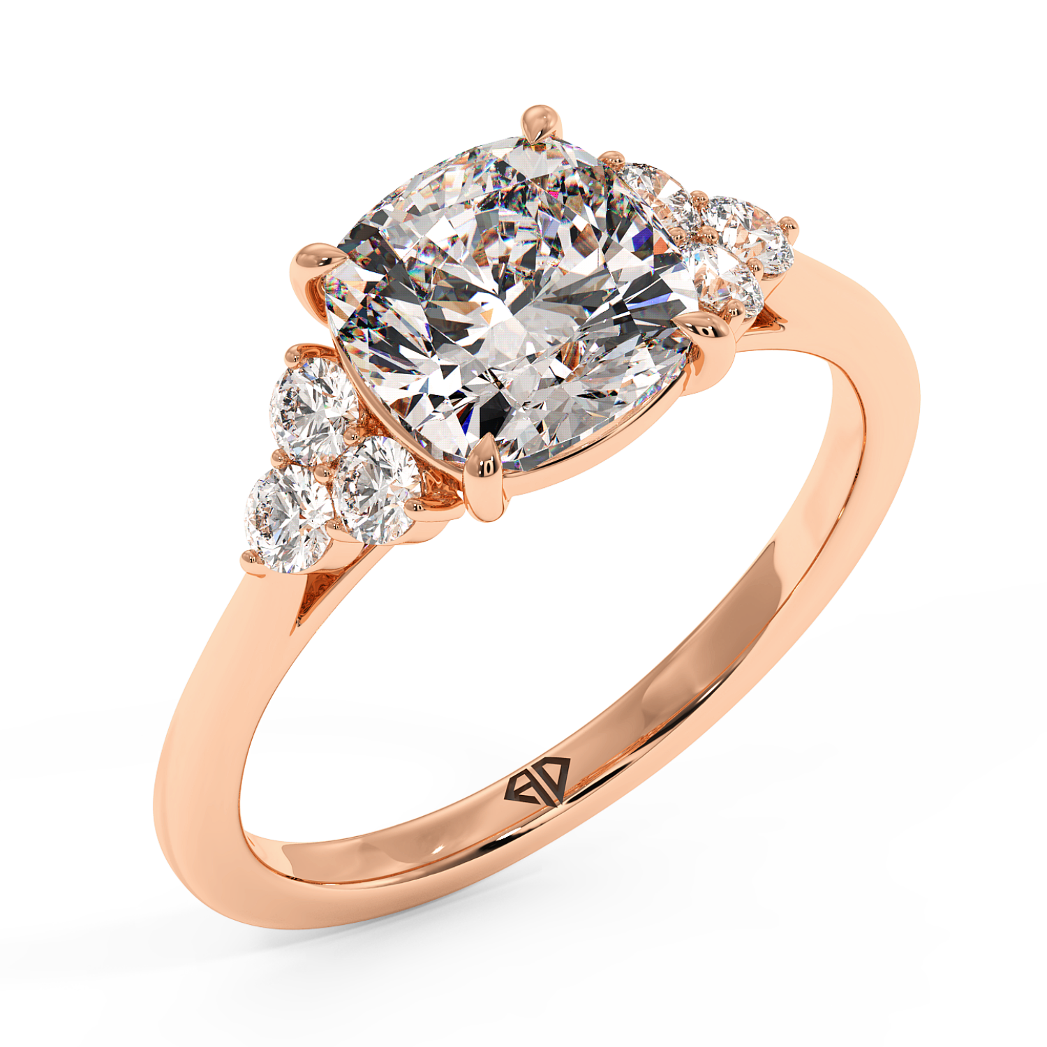 18K Rose Gold Sasha Trilogy Engagement Ring