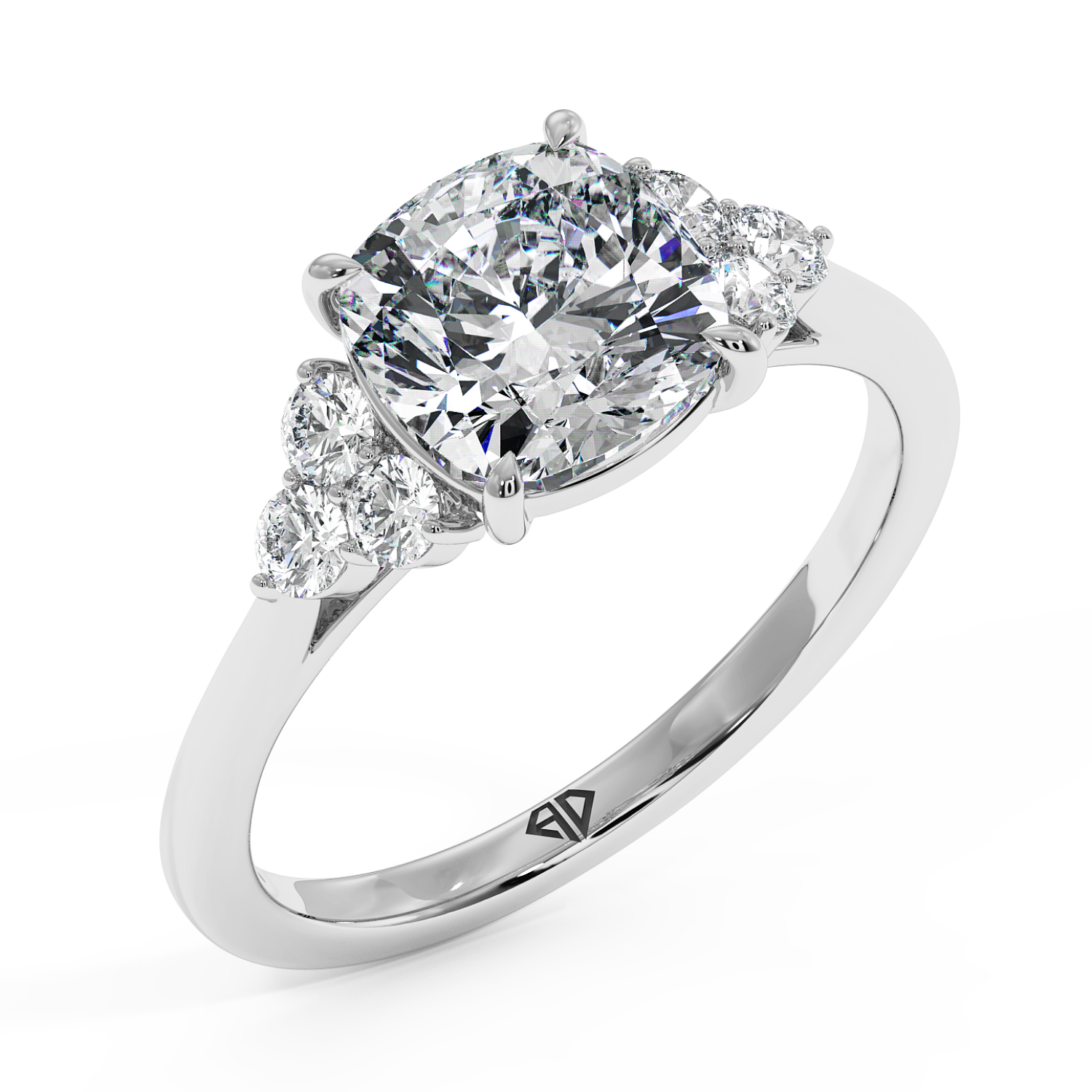 18K White Gold Sasha Trilogy Engagement Ring